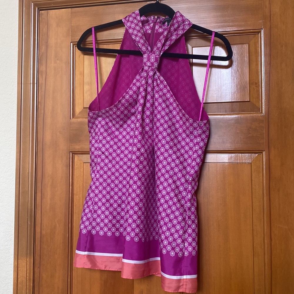 Banana Republic silk halter top.  Size 10 fuchsia pink